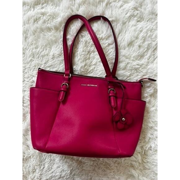 EUC Dana Buchman magenta purse with 2 handles beautiful classy feminine bag - Picture 3 of 9